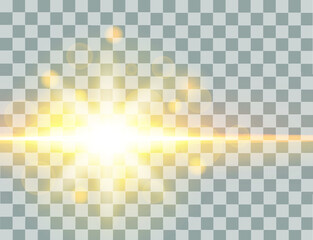 Abstract glowing lines on transparent background. Lines with glow light effect. Lens flare light effect.