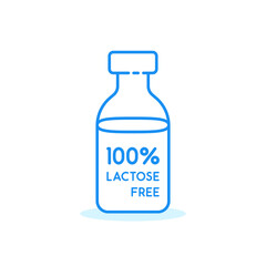 lactose free icon with blue bottle