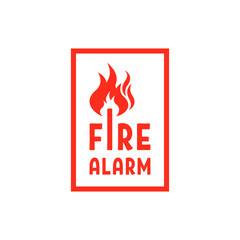 red simple frame like fire alarm badge