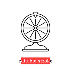 minimal editable stroke fortune wheel icon