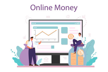 Making money online service or platform. Idea of business development