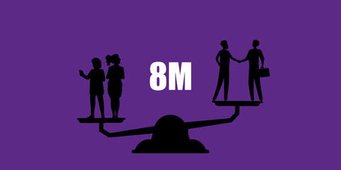 inequality feminism purple 8 m woman panoramic