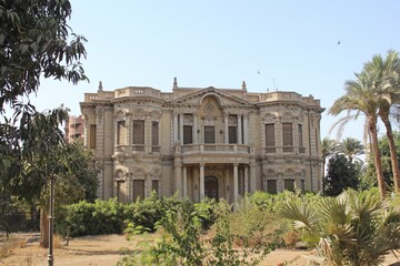 The exterior façade of Alexan Pasha Palace in Assuit in Egypt