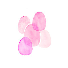 Watercolour spring background with eggs.