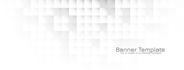 Abstract bright geometric white banner design
