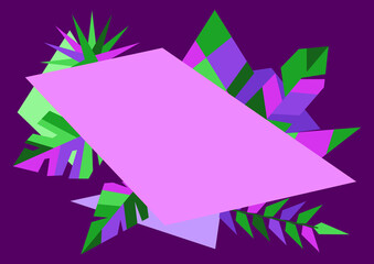 Background with tropical leaves.