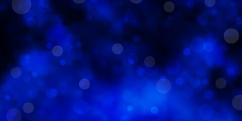 Dark BLUE vector backdrop with dots.