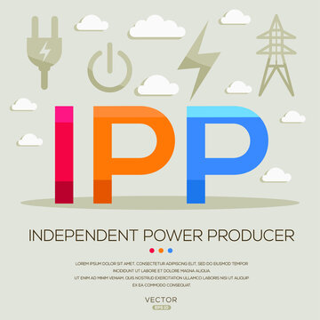 IPP mean (Independent Power Producer) Energy acronyms ,letters and icons ,Vector illustration.
