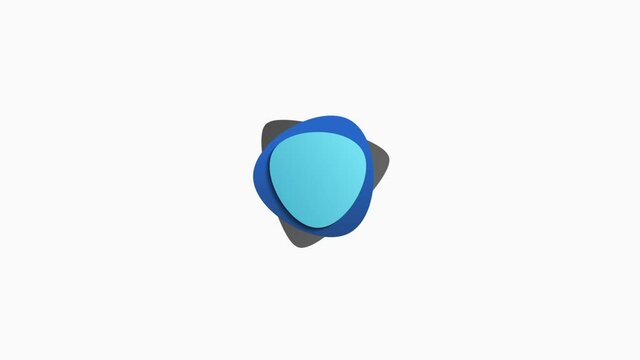 Blue triangle banner with smooth corners with luma matte. 50fps.