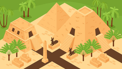 Ancient Egypt Isometric Composition