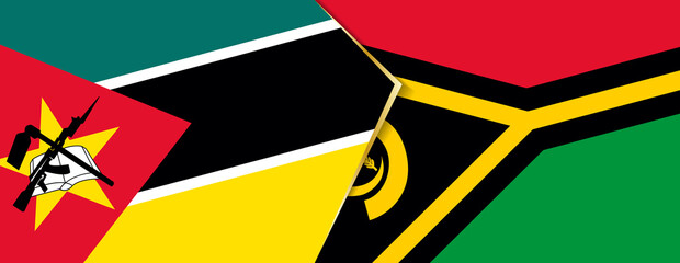 Mozambique and Vanuatu flags, two vector flags.