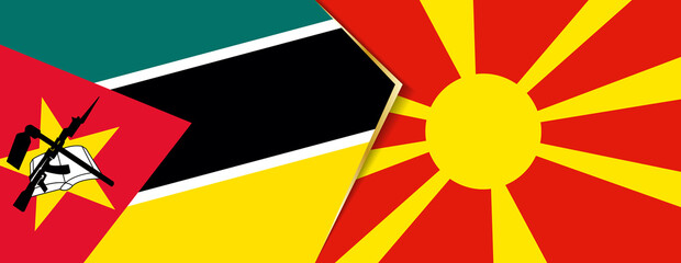 Mozambique and Macedonia flags, two vector flags.