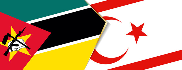 Mozambique and Northern Cyprus flags, two vector flags.