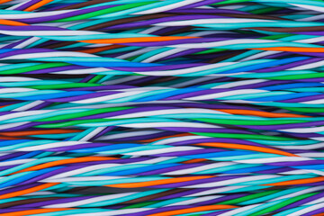 Colorful electrical cable wire used in telecommunication systems