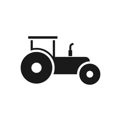 Tractor icon on white background. Agriculture vehicle sign.
