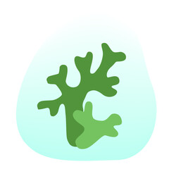 Icelandic green moss logo icon on gradient disappearing spot