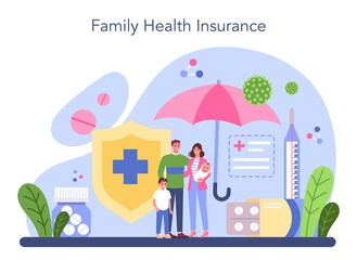 Health insurance concept. Idea of security and protection of property