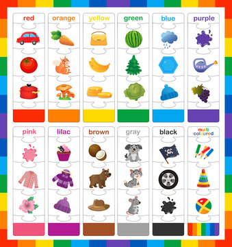 Match by color. Puzzle for kids. Matching game, education game for children. Worksheet for preschoolers.