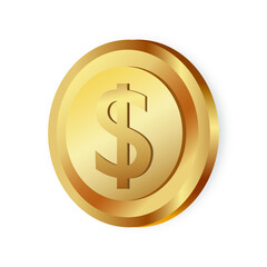 Gold coins of bitcoin, euro, dollar