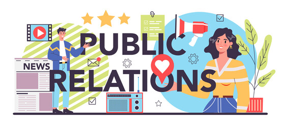 Public reputation typographic header. Building relationship with people