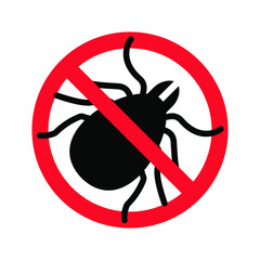 Mite parasites. Tick silhouette. Anti bug vector icon. Tick parasite warning sign. Epidemic. Human mite parasite. Mite parasites.
