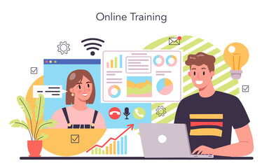 Online staff training concept. Business personnel management