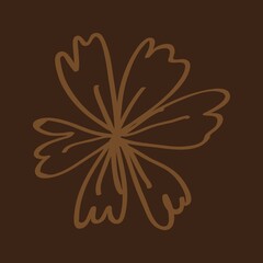 Flower with brown background for tiles templates