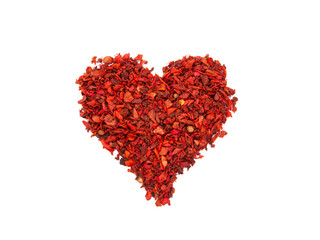 Obraz na płótnie Canvas Dried tomato and paprika spice aroma powder isolated on the white background