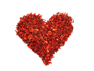 Plakat Dried tomato and paprika spice aroma powder isolated on the white background