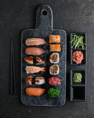 Japanese sushi set - Various Maki sushi roll and nigiri sushi. Japanese food  © Inna