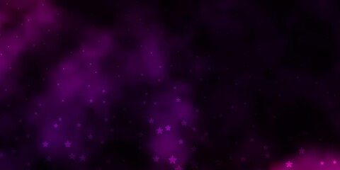 Dark Purple, Pink vector layout with bright stars.