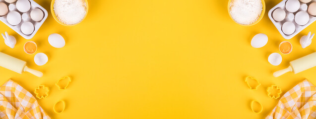 Easter Baking Cooking Ingredients. Bakery concept.