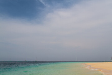 Fototapeta na wymiar Idyllic sand beach in Krabi, Thailand