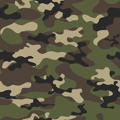 Fototapeta premium Green camouflage military texture, trendy design. Oranment