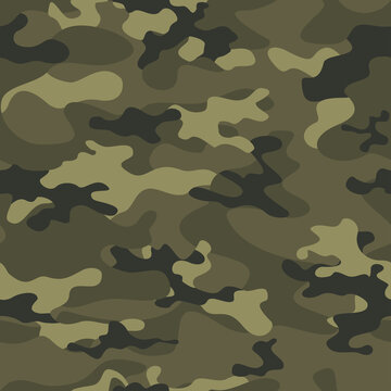 
Camouflage military khaki pattern, vector illustration. Forest print