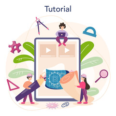 Architecture online service or platform. Idea of building project