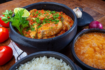 Moqueca fish and shrimp, traditional dish of Brazilian cuisine