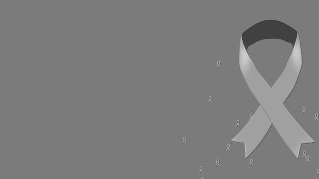Brain  cancer Borderline Personality Disorder awareness Gray Ribbon 4K Animated Background
