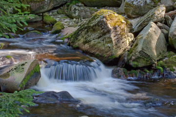waterfall in the forest / czech republic, sumava