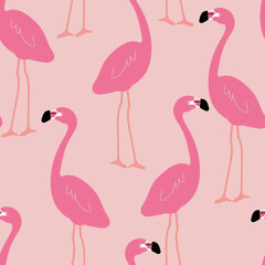 Vector Pink Flamingos seamless pattern design. Perfect for fashion, textiles, stationary, wallpaper projects.  