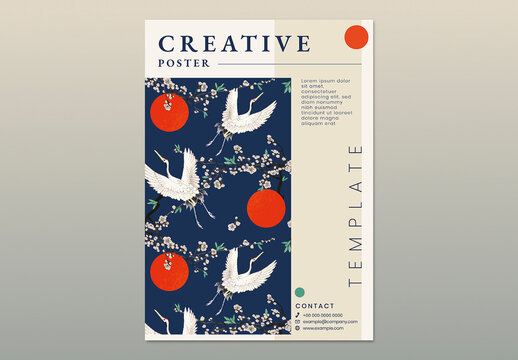 Japanese Pattern Poster Layout