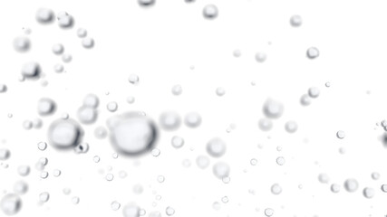 Water droplets are falling on a light background. Macro shot with shallow depth of field.