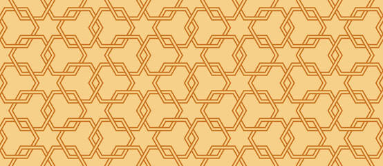 Geometric Islamic Seamless Pattern for decoration greeting card or interior. Vector Illustration.