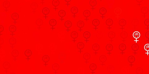 Light Red vector template with businesswoman signs.