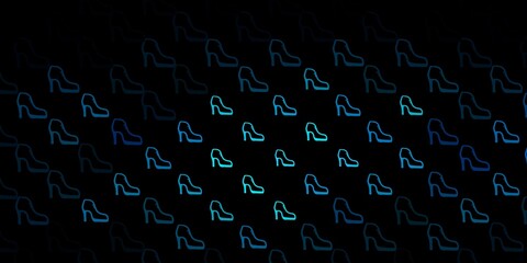 Dark blue vector pattern with feminism elements.
