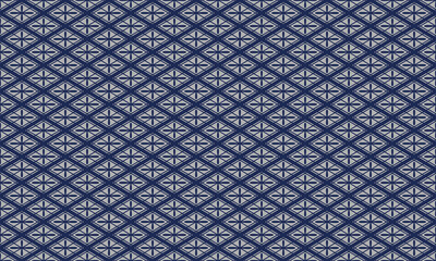 和柄　業平菱文様　シームレスパターン　背景素材　青　グレー