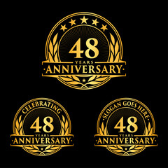 48 years anniversary collection logotype. Vector and illustration.