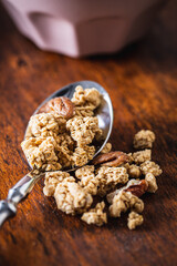 Breakfast cereal. Morning granola.