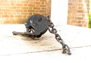 Padlock with keyhole and chain