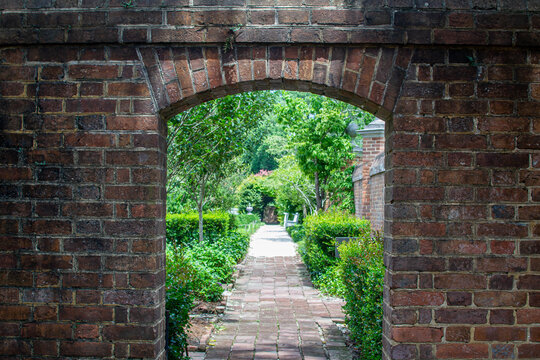 Brick garden archway